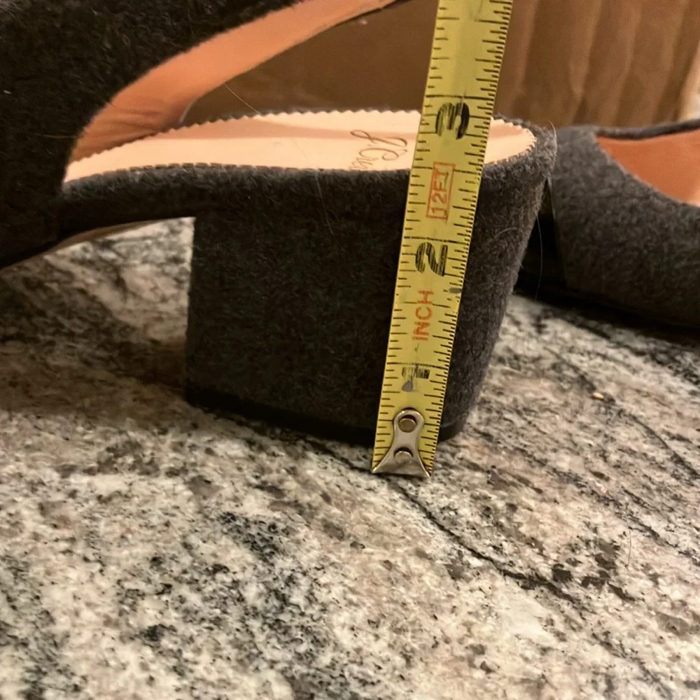 J. Crew block heel flannel pump - NEVER WORN